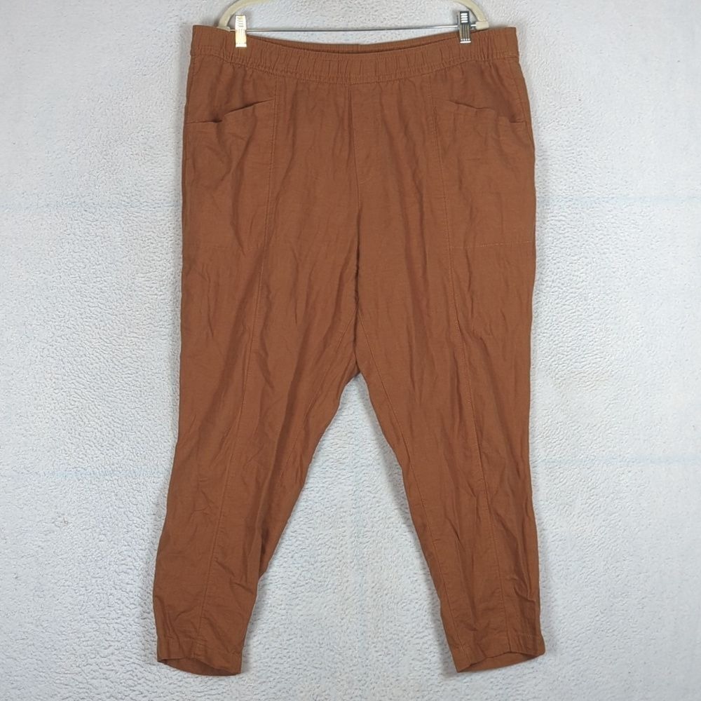 Old Navy Women's Brown Linen Blend Jogger Pants‎ Size XL